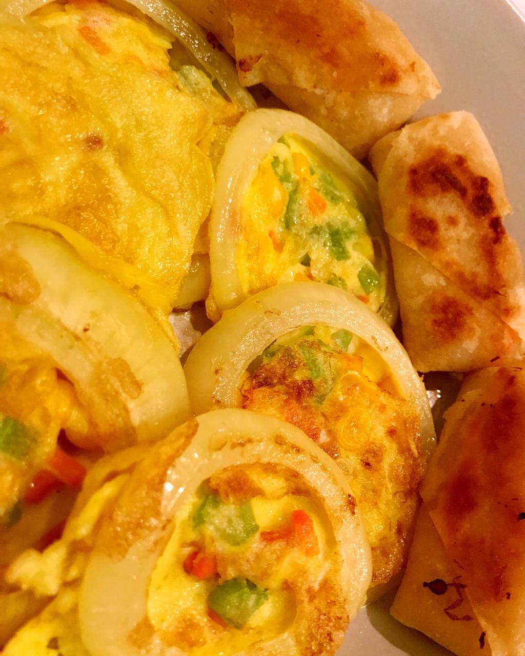 洋葱圈蛋饼              鸡蛋,玉米淀粉,胡萝卜