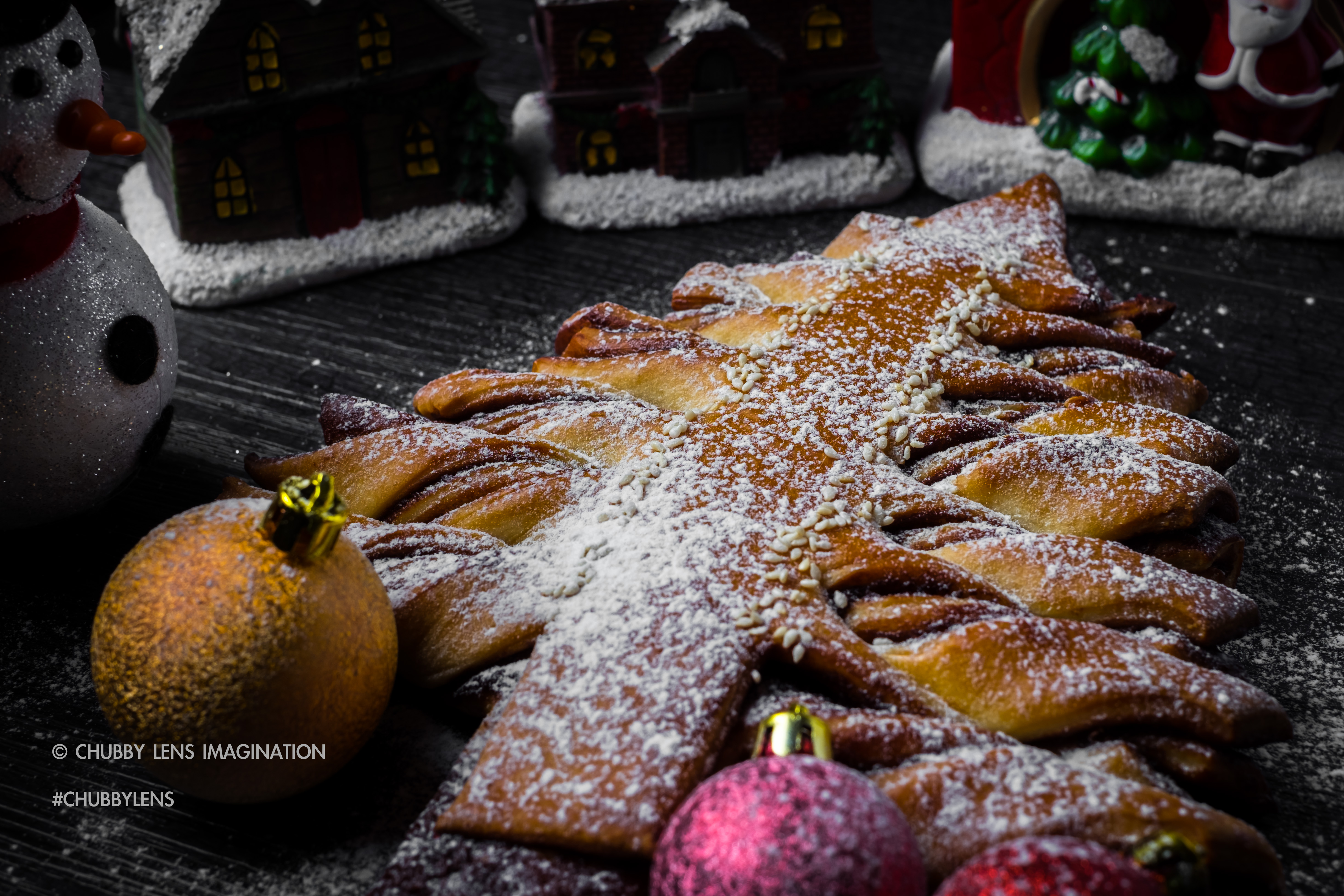 榛子酱圣诞树扭扭卷 - Nutella Christmas Tree