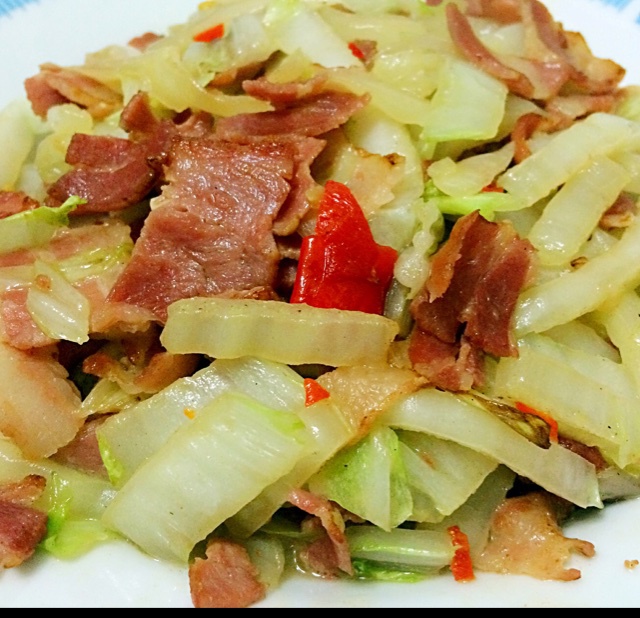 大白菜炒培根
