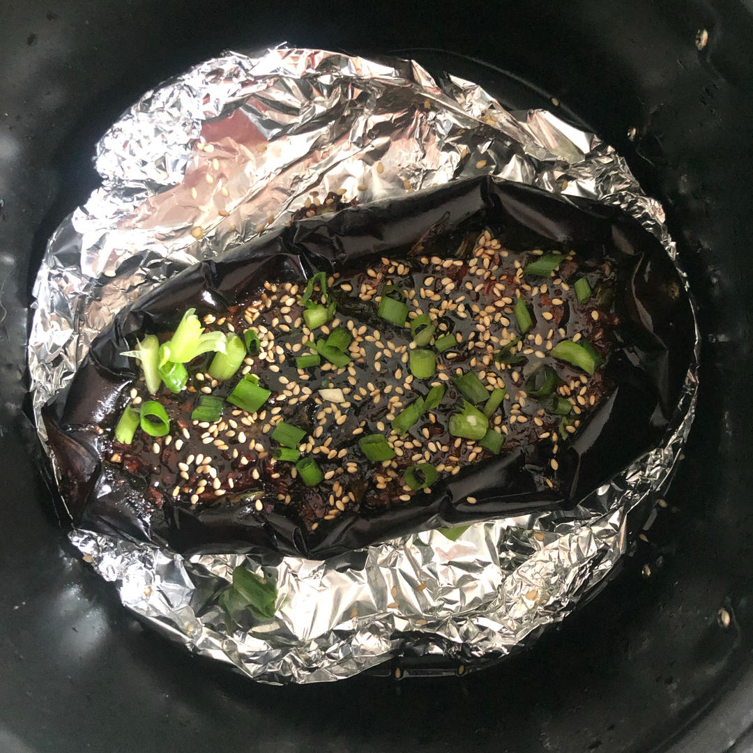 空气炸锅超简单的爆香蒜蓉烤茄子