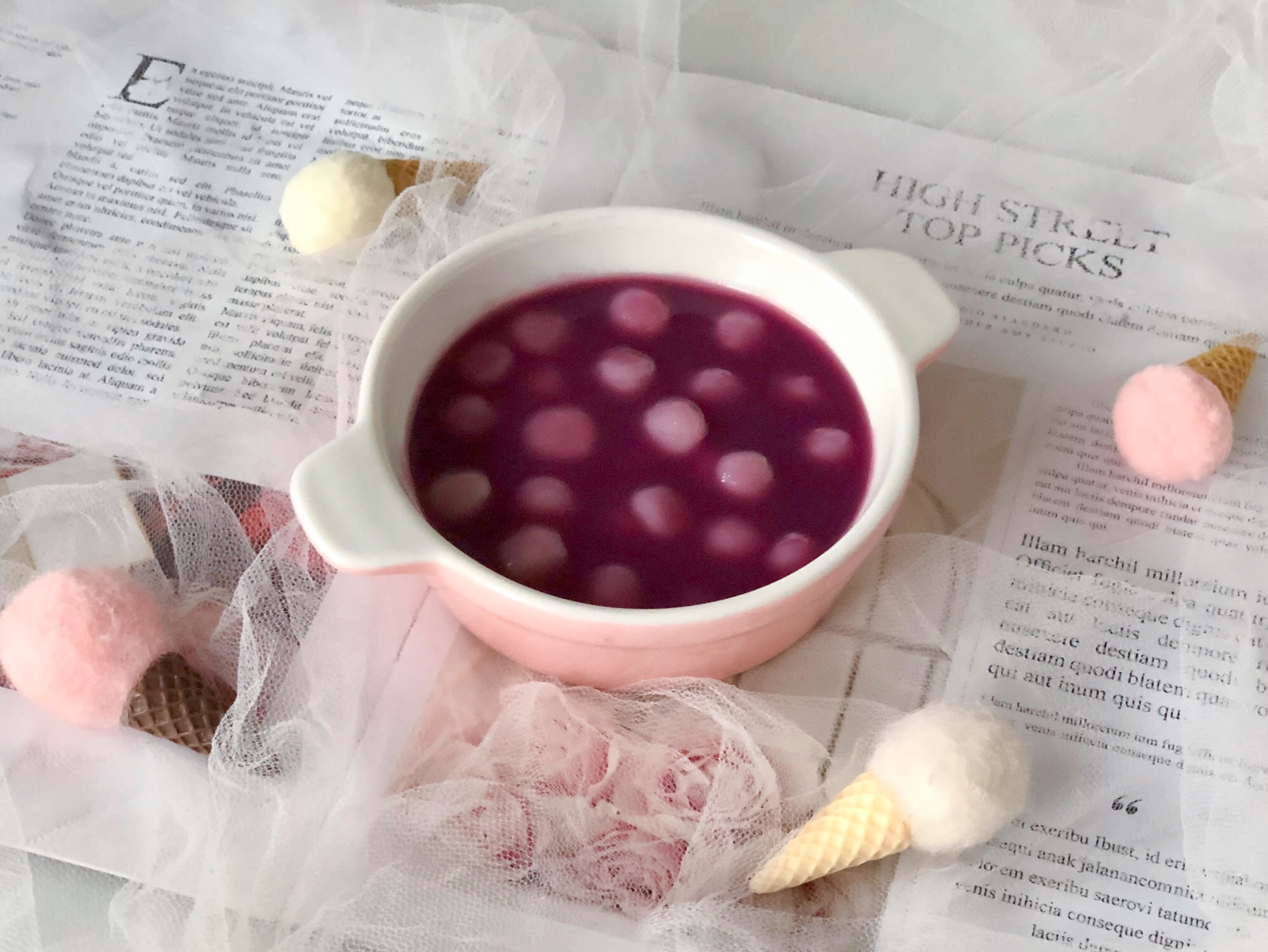 紫薯山药小圆子，颜色超梦幻的夏日小甜品