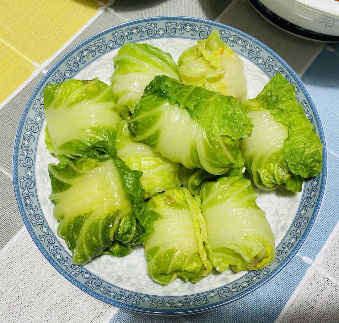 好吃不胖❗️巨简单，有福有财豆腐鸡蛋白菜卷～
