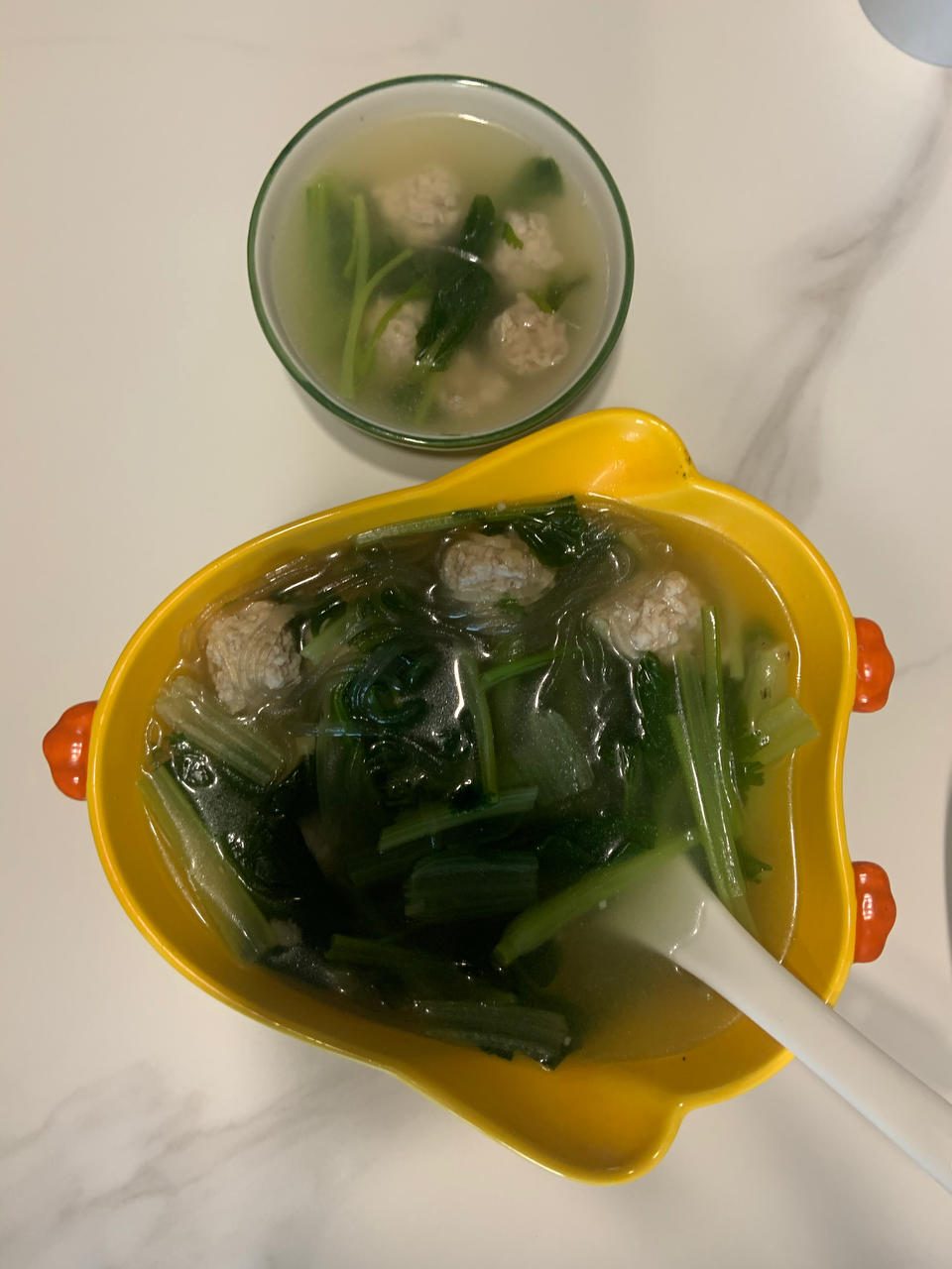 小白菜丸子汤