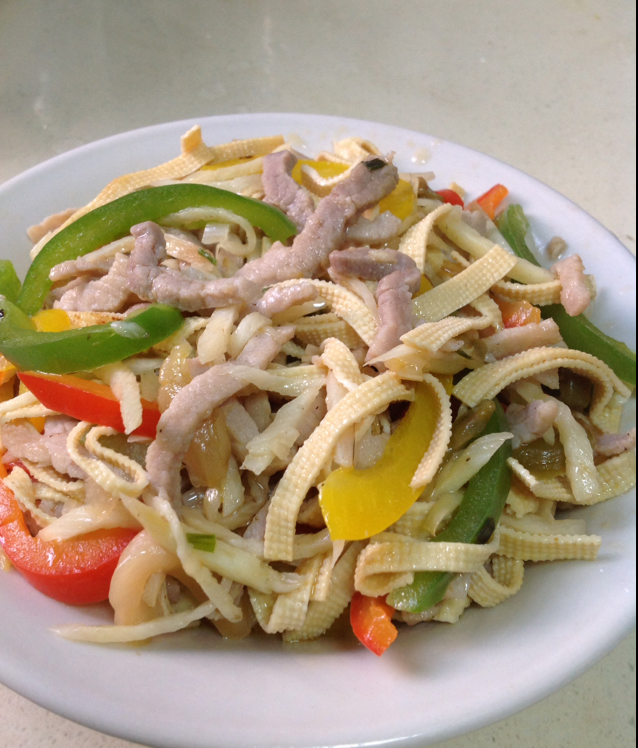 快乐生活_2qev做的晚餐2016年7月29日小时候的味道,百叶榨菜炒肉丝