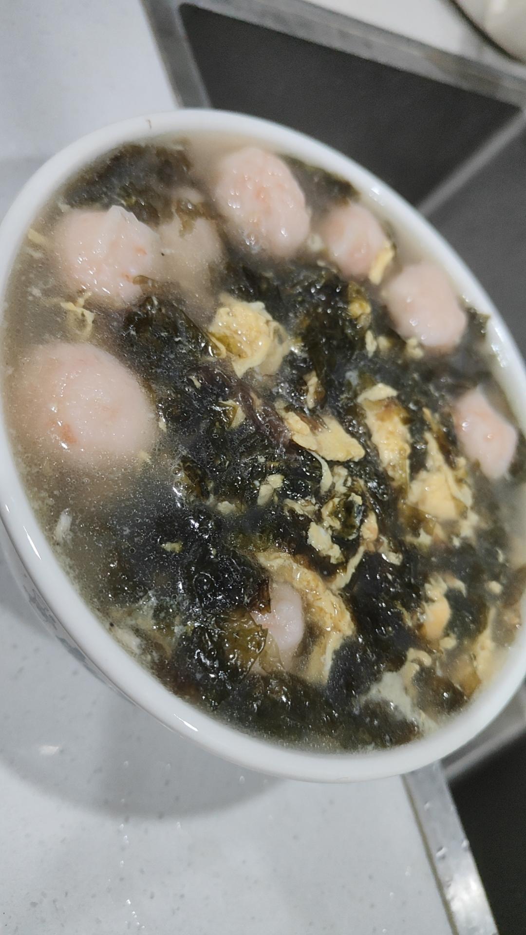 紫菜虾滑蛋汤（虾丸汤）（婴儿10+）