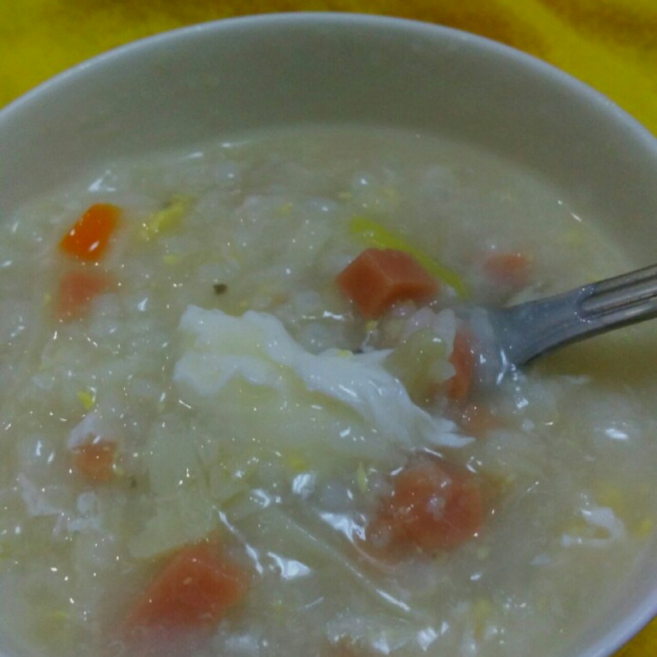 香菇青菜肉末稀饭