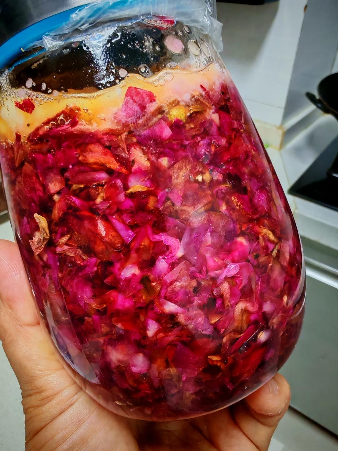 玫瑰花酱-干花瓣制作