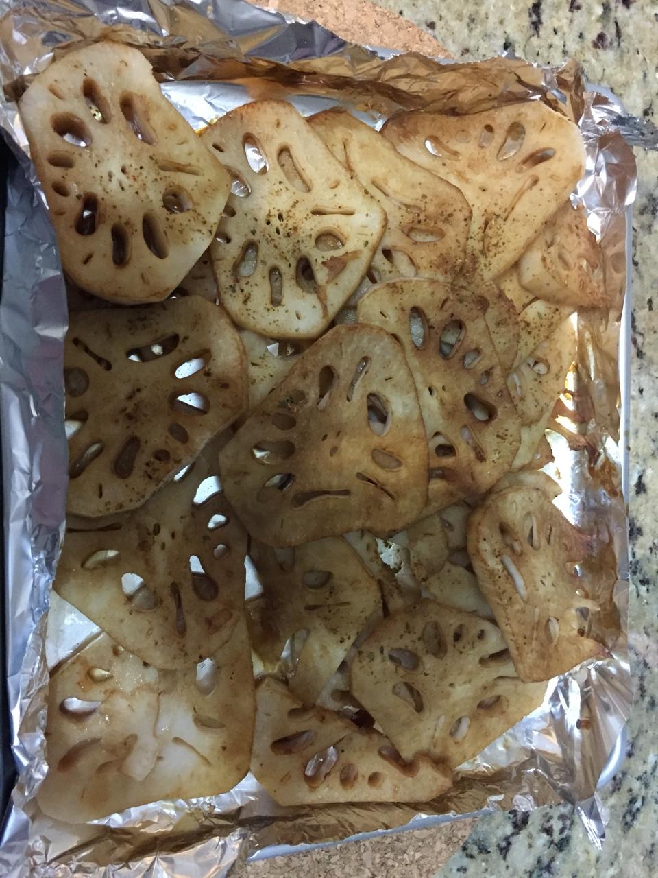 霖胖妞audrey做的锡纸烤藕片