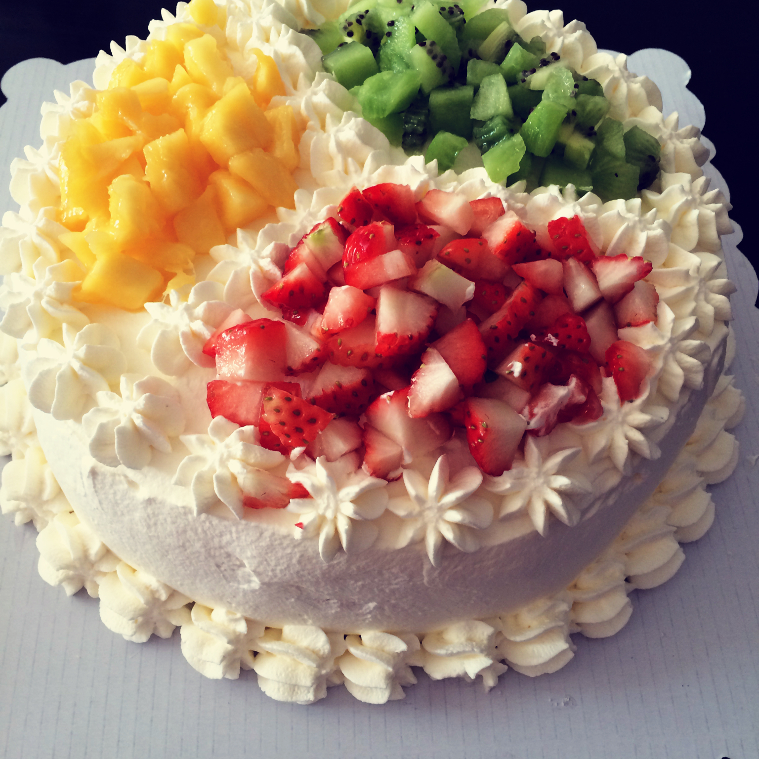 奶油水果蛋糕步骤