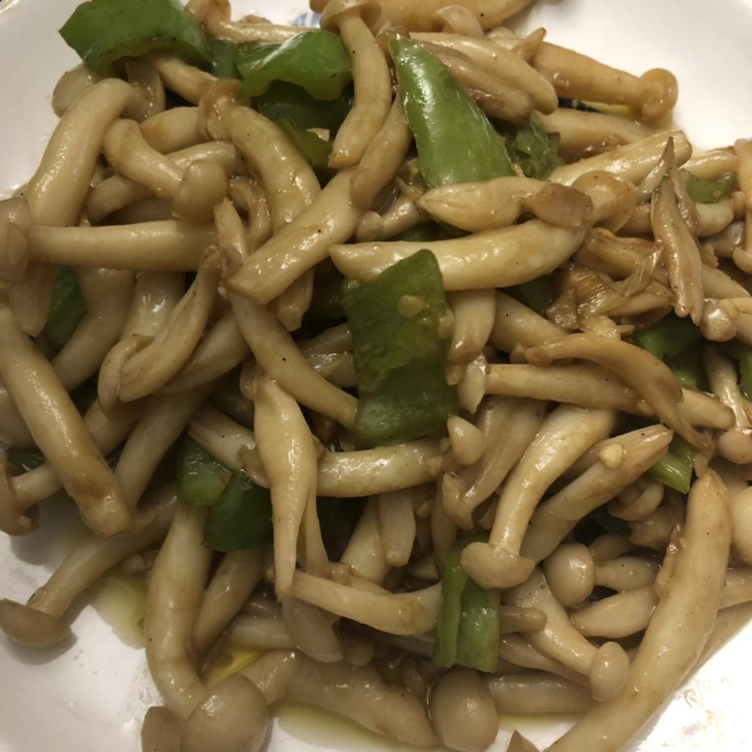 蚝油彩椒白玉菇