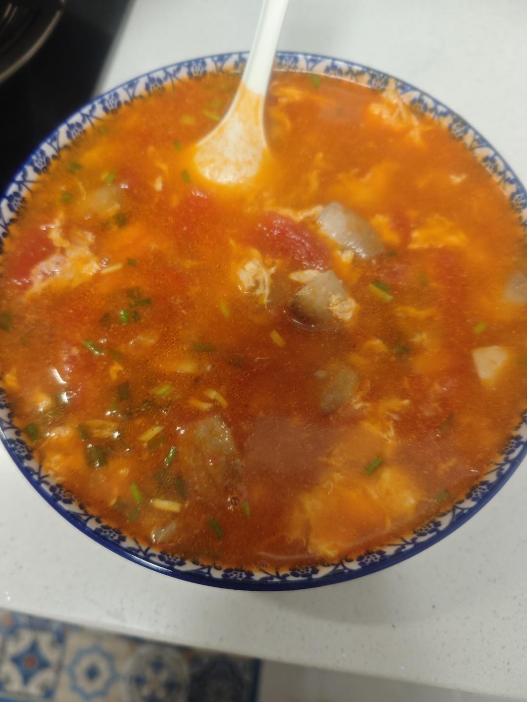巨鲜美番茄蘑菇蛋汤