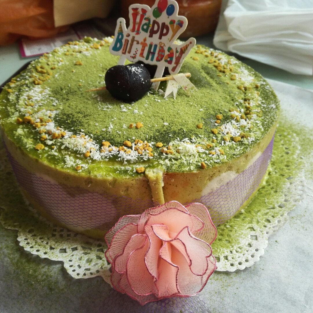 缎带海绵巧克力抹茶慕斯蛋糕