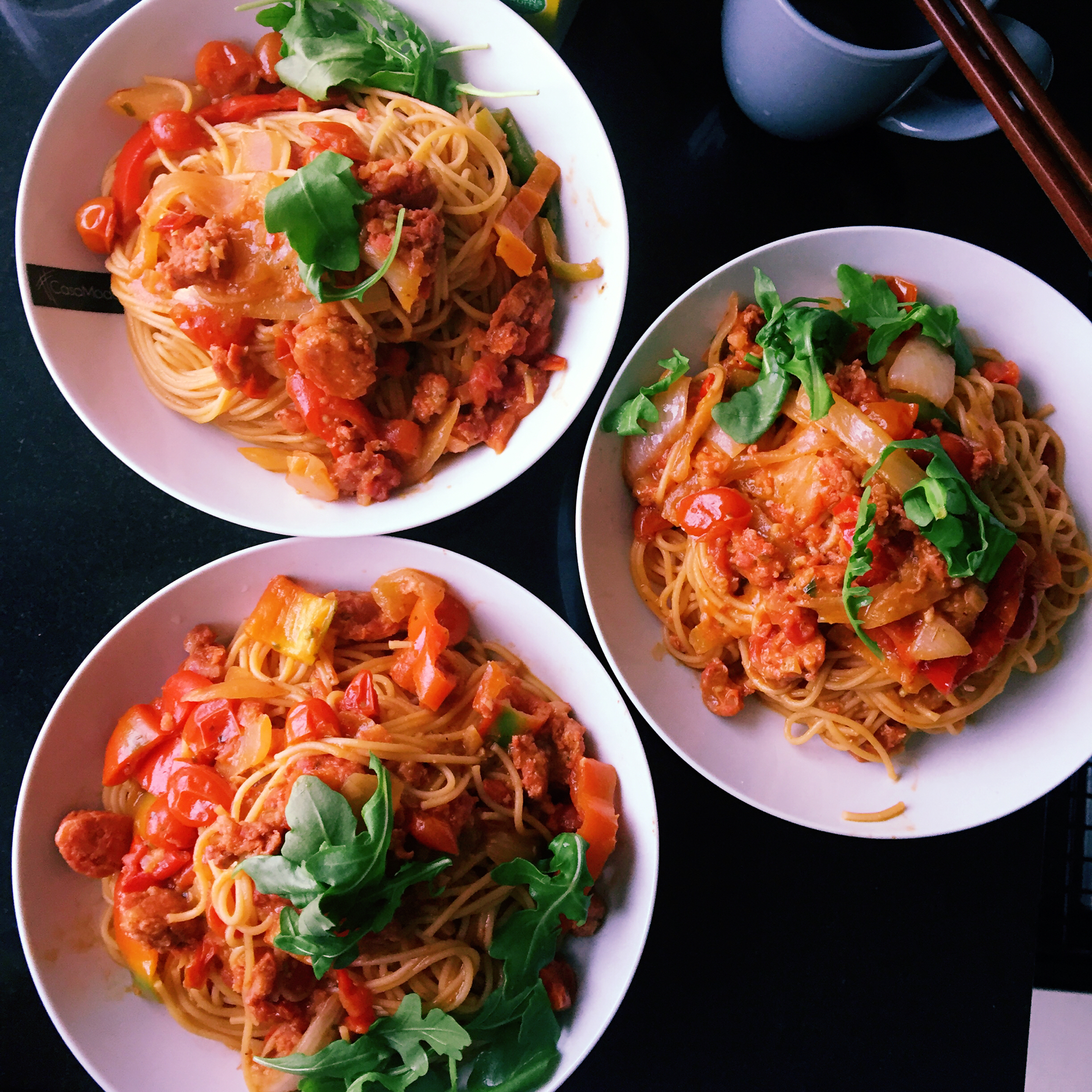 番茄洋葱香肠意粉