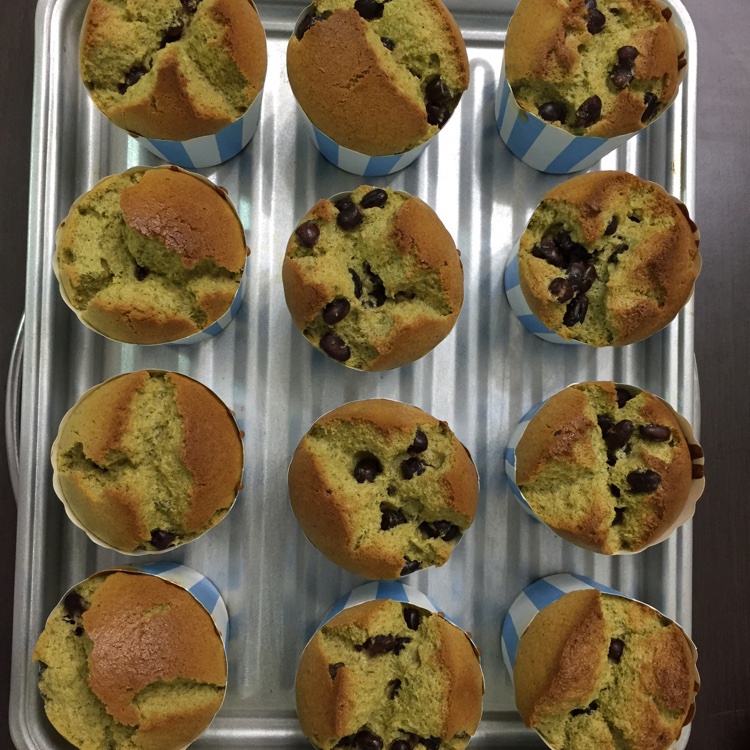 抹茶红豆纸杯蛋糕