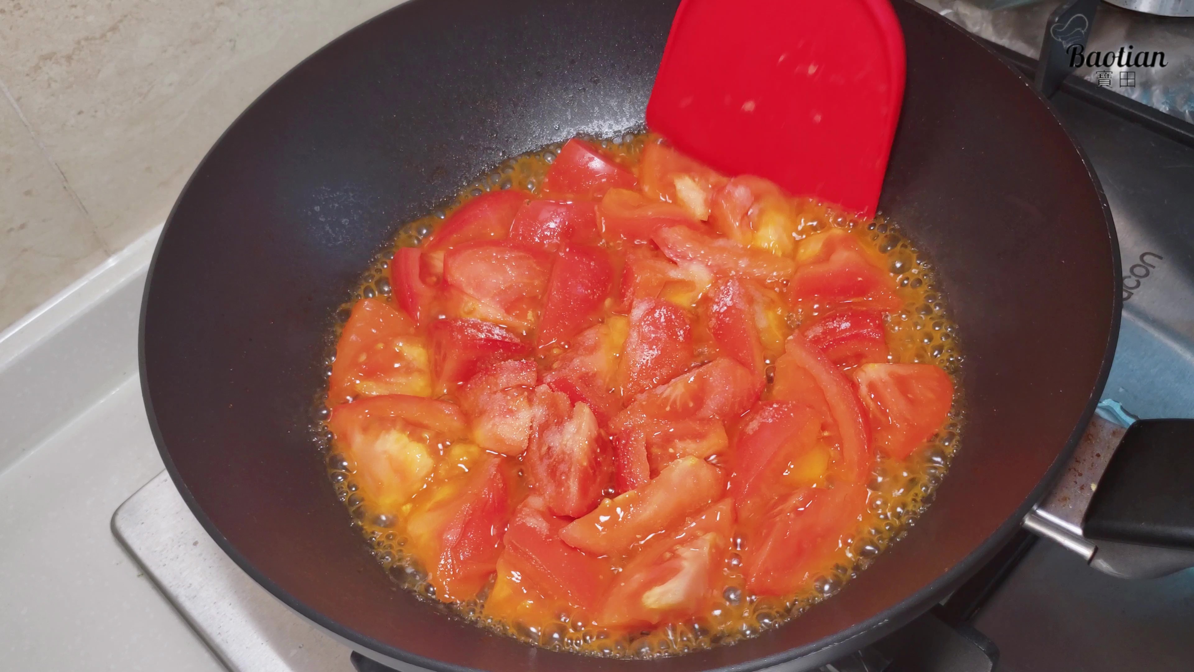 番茄炒蛋 芦笋炒蘑菇（少油少盐版）的做法 步骤7