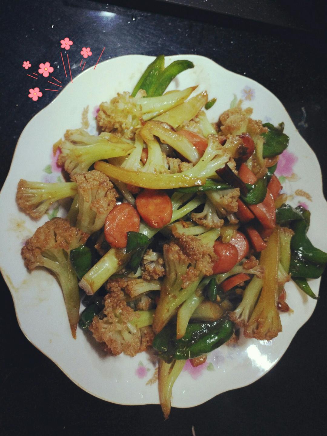 老丁的私房菜-干锅花菜