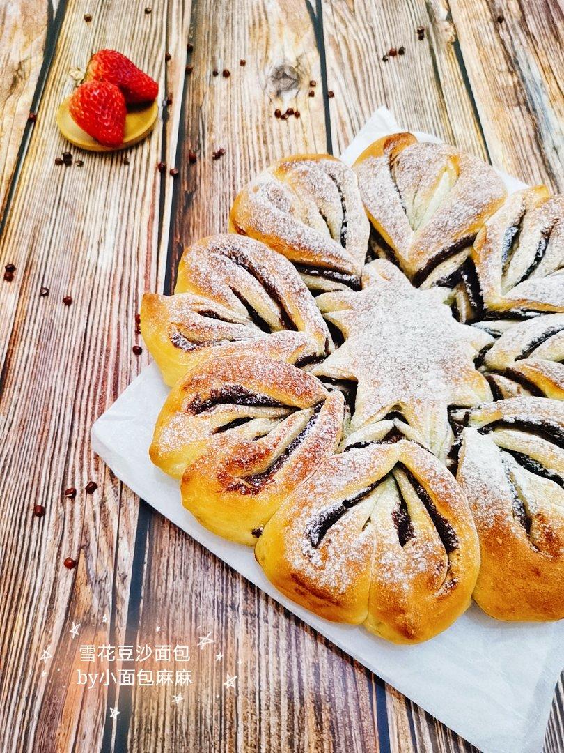 ins风圣诞节雪花豆沙面包---错过了夏天的风秋天的雨 不能再错过冬天的雪花