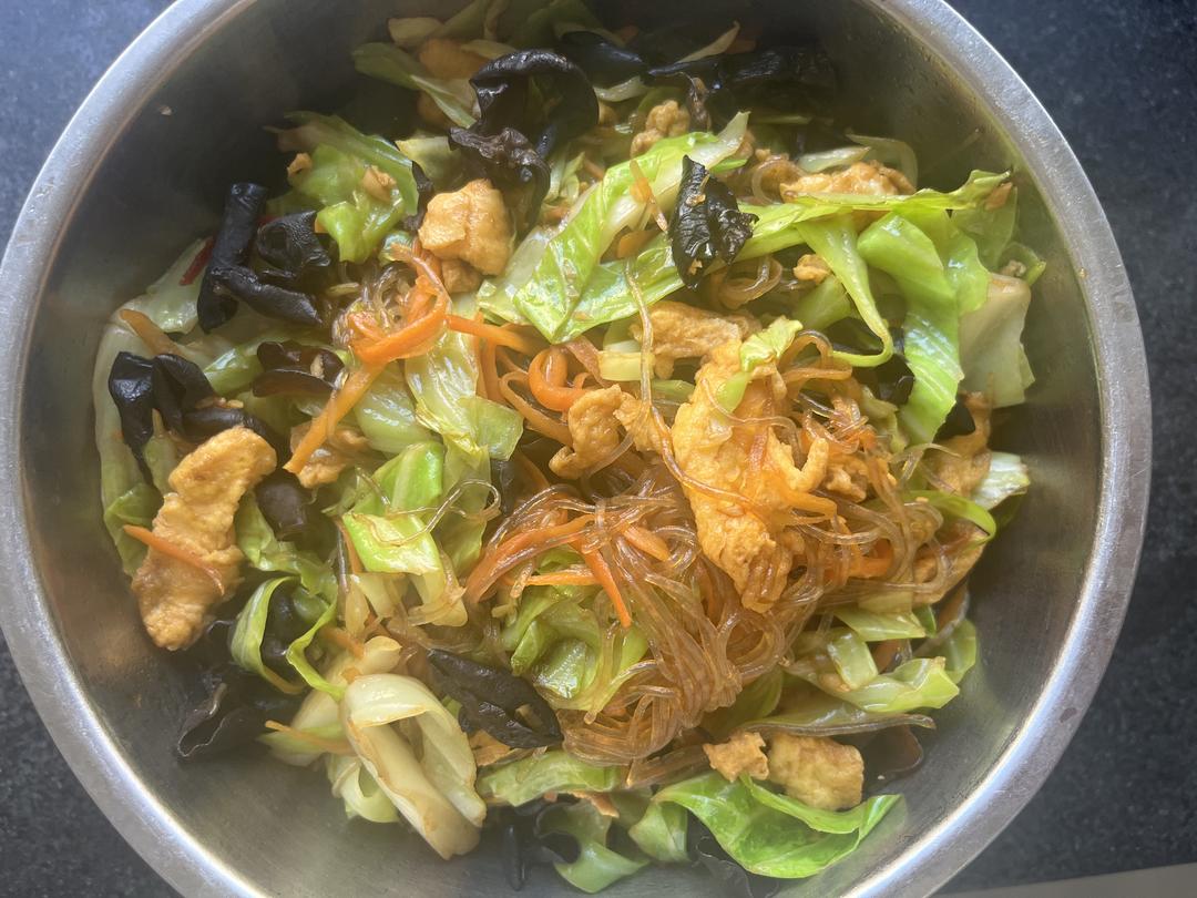 粉丝炒包菜