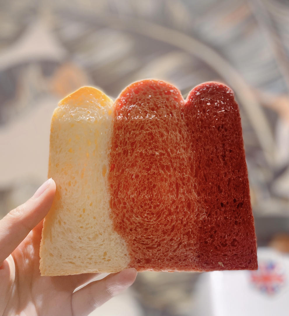 美美哒❗️樱花粉渐变吐司❗️中种法吐司