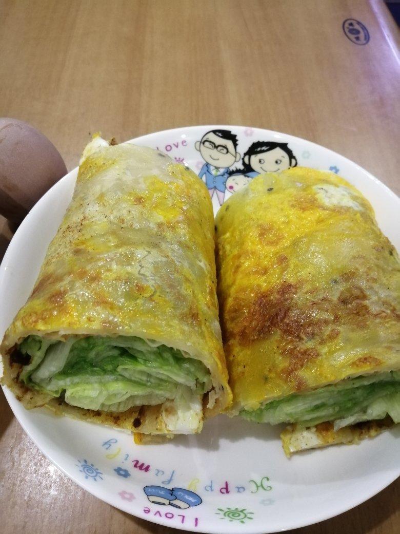 快手早餐三分钟搞定——飞饼版鸡蛋卷饼