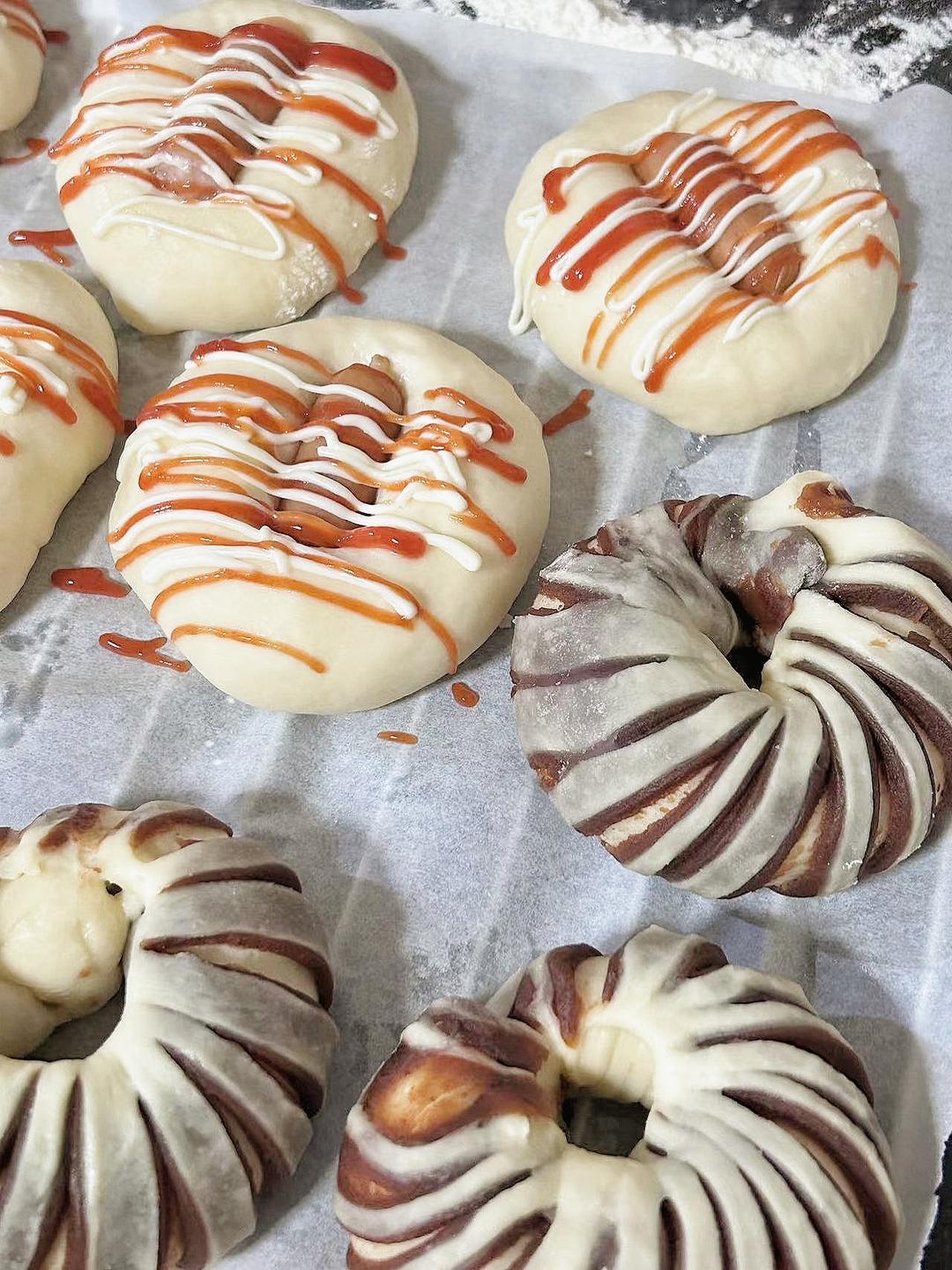 一个面团做4种口味面包！松软可口巨美味！