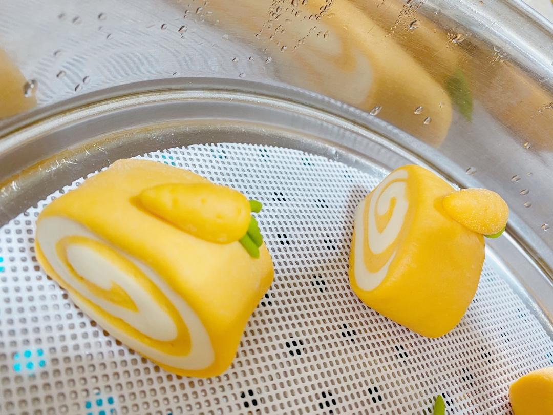 超萌胡萝卜刀切小馒头