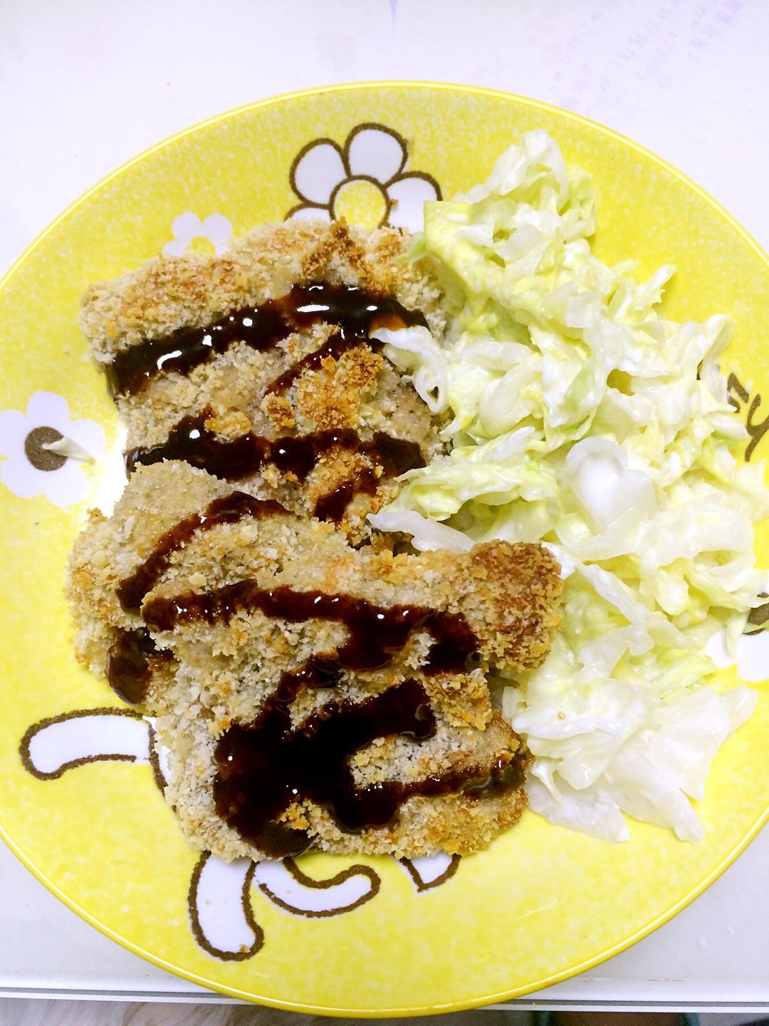 日式炸猪排（无油烤箱版）的做法