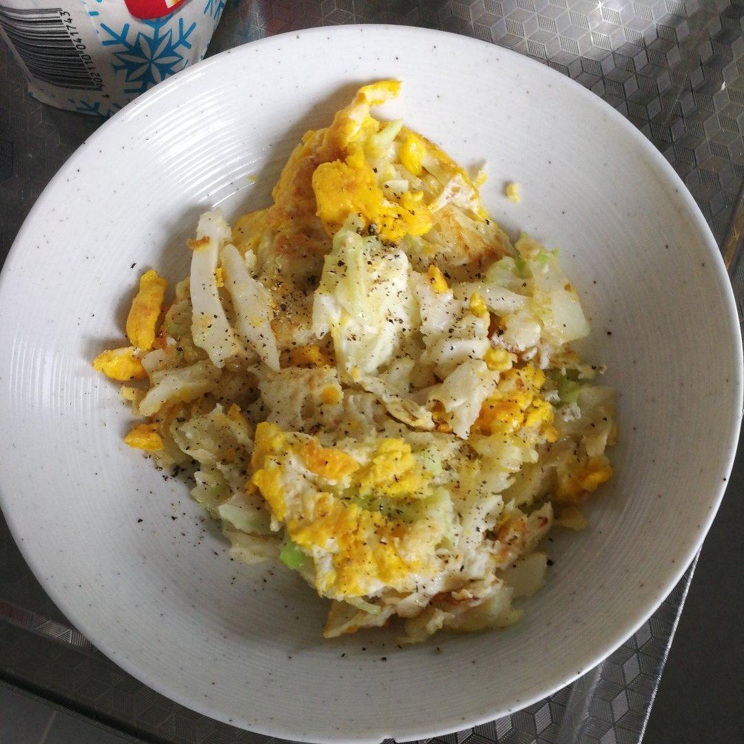 快手早餐料理-卷心菜烘蛋
