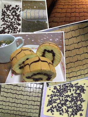 千叶纹蜜豆蛋糕卷的做法 步骤14