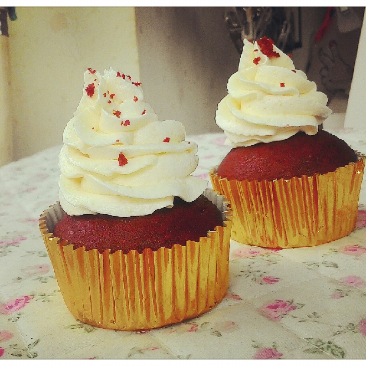 传统红丝绒杯子蛋糕（极软无泡打粉）Red velvet cupcake
