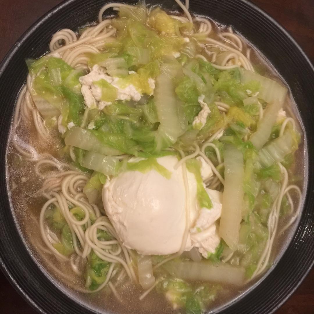 白菜面条汤（荷包蛋版）