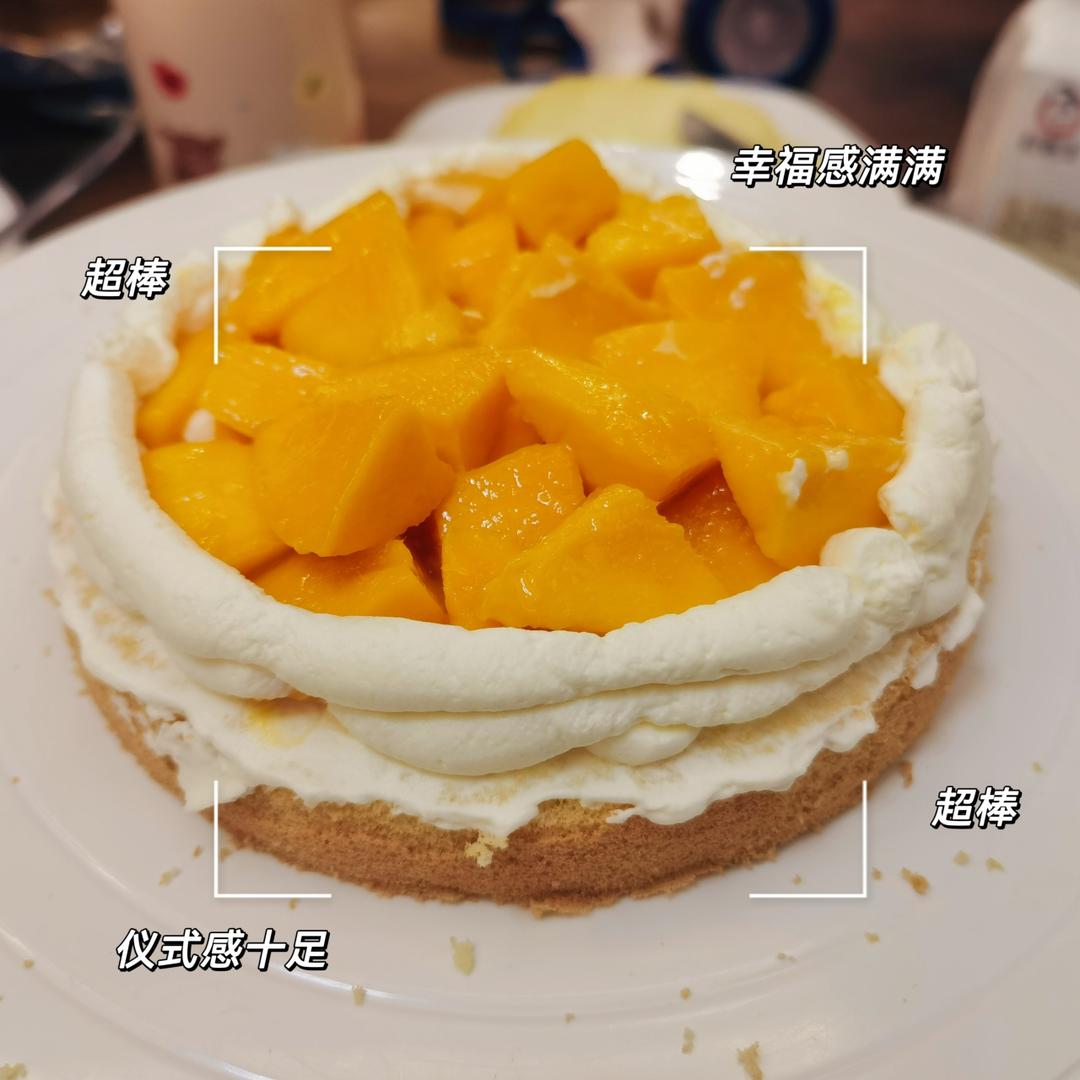 不会抹奶油也可以做的水果裸蛋糕～