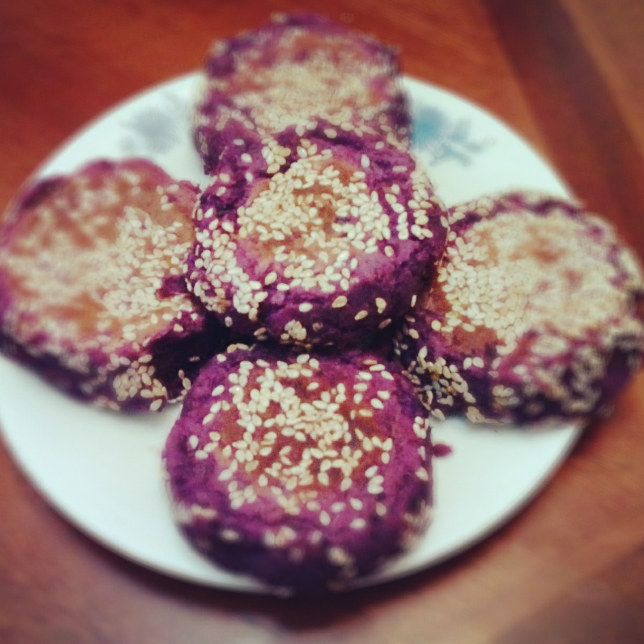 芝麻紫薯饼(无面粉无糖)