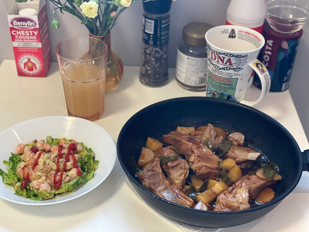 红烧排骨炖豆角土豆
