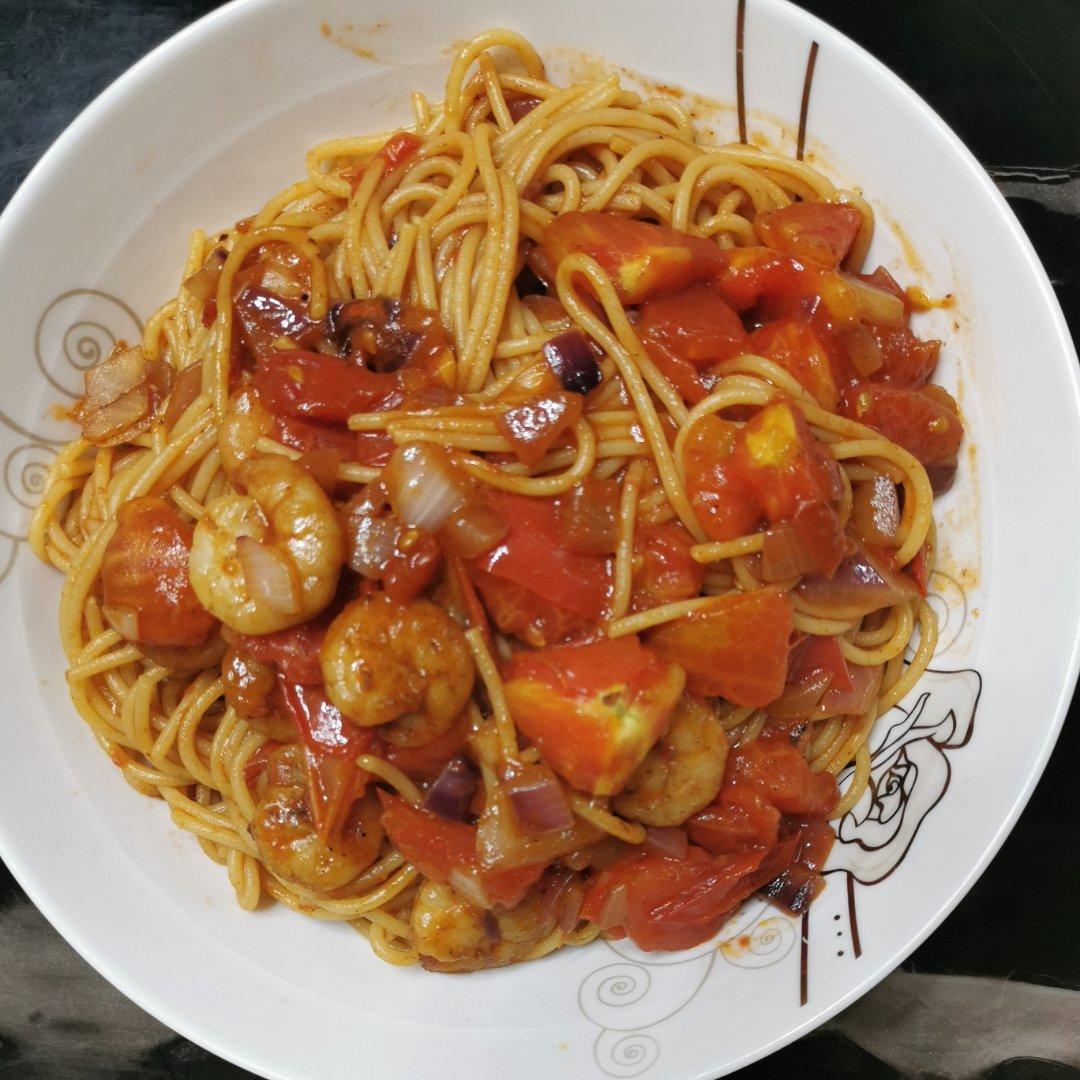 低卡好吃不胖的番茄虾仁意面‼️茄汁浓郁巨美味
