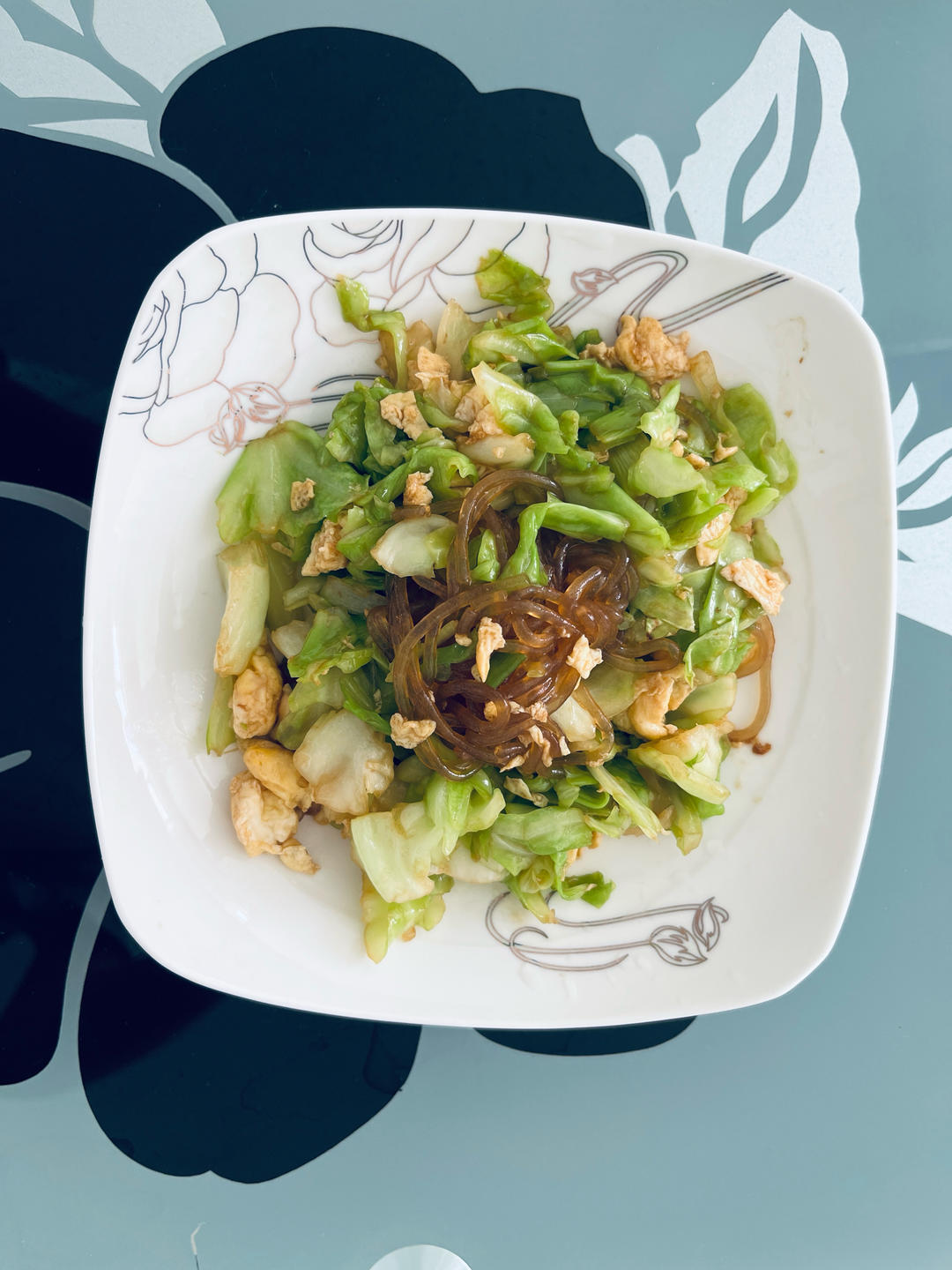 包菜鸡蛋炒粉丝