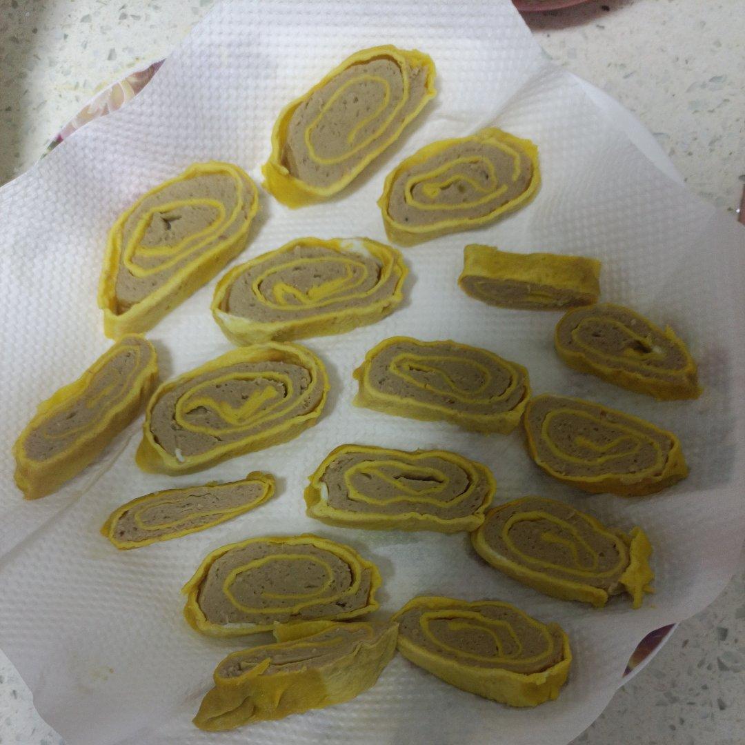 宝宝蛋皮肉卷  儿童肉蛋卷 婴幼儿鸡蛋肉卷《一岁以上宝宝辅食》卷尖 蒸鸡蛋皮卷肉午餐肉