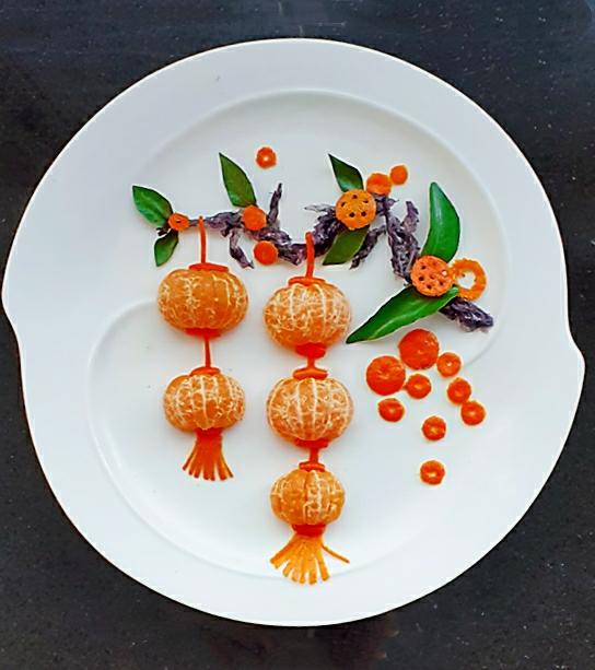 橘子水果拼盘喜事连连