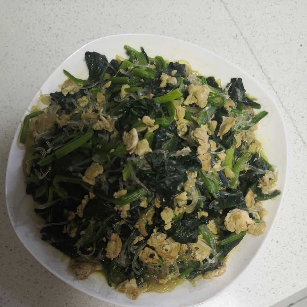 菠菜炒粉丝