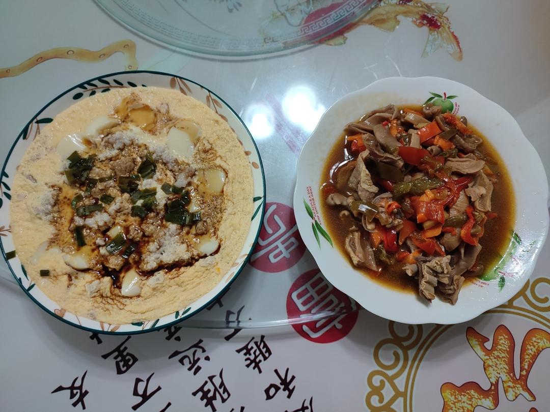 肉沫玉子豆腐蒸蛋