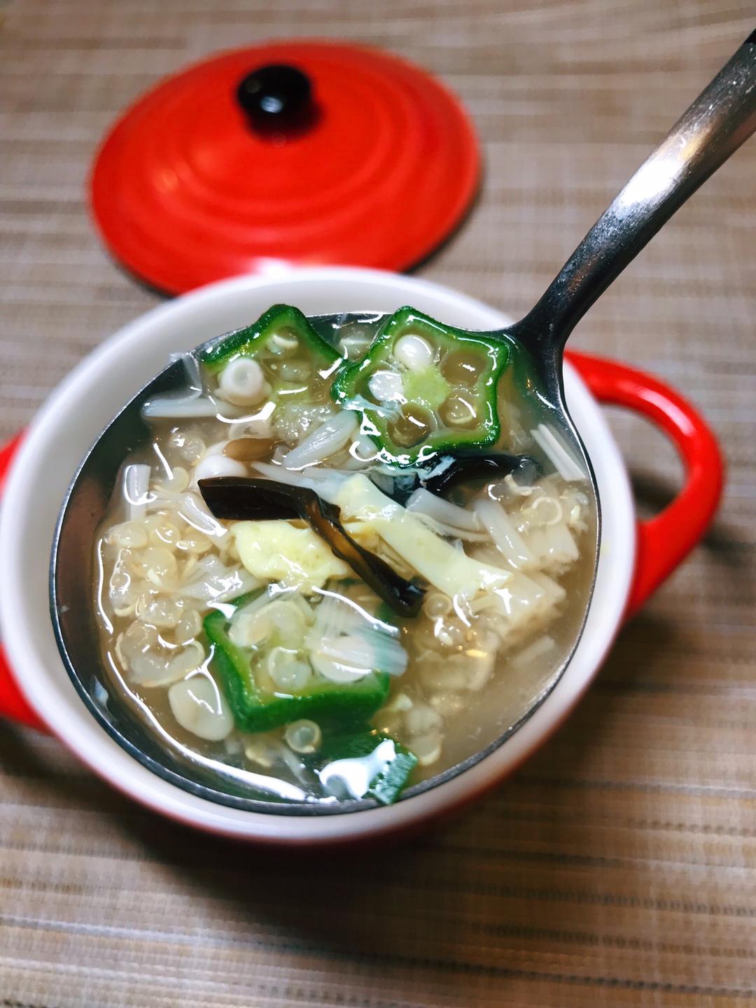 秋葵藜麦羹「营养版」的做法