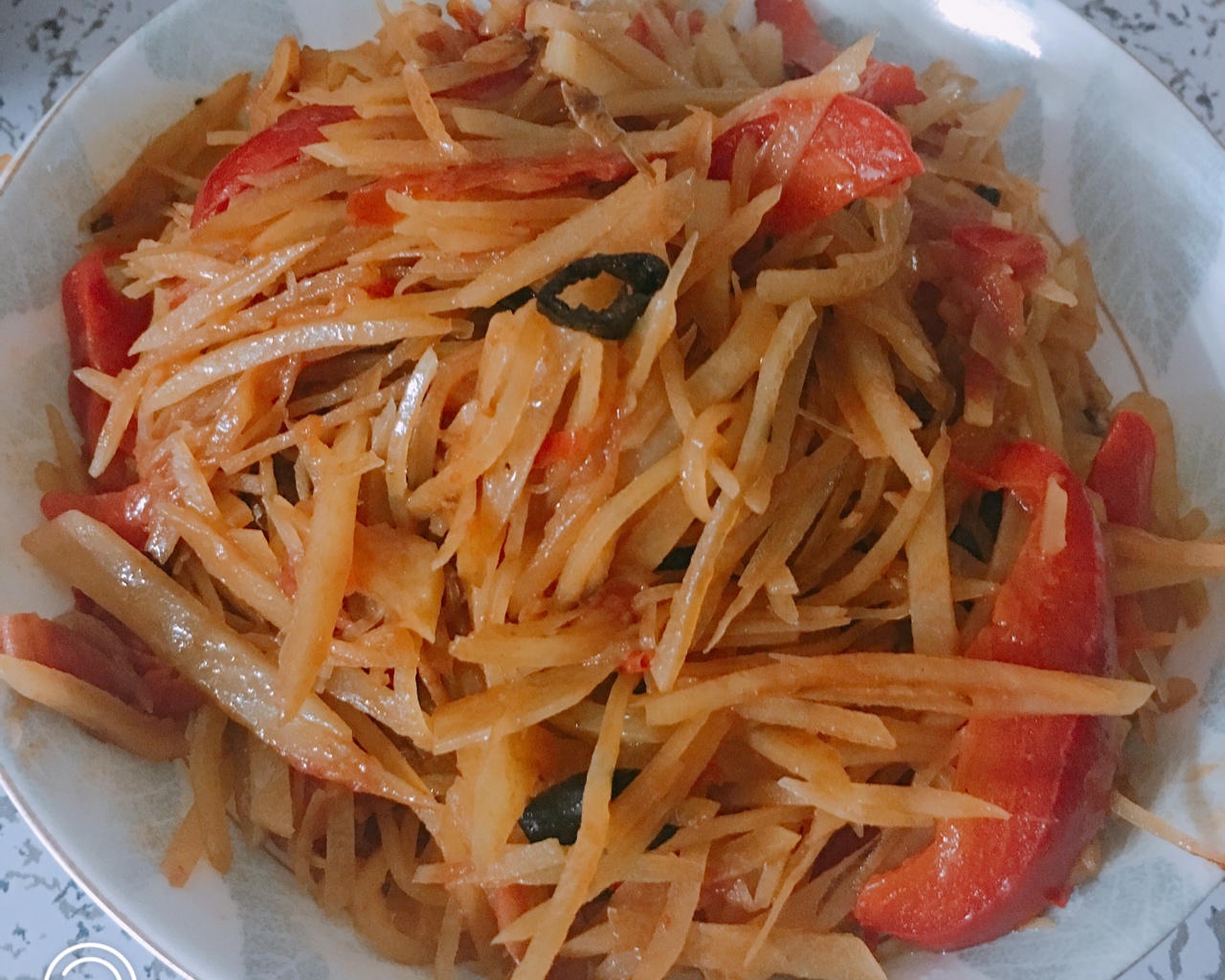番茄彩椒土豆丝的做法