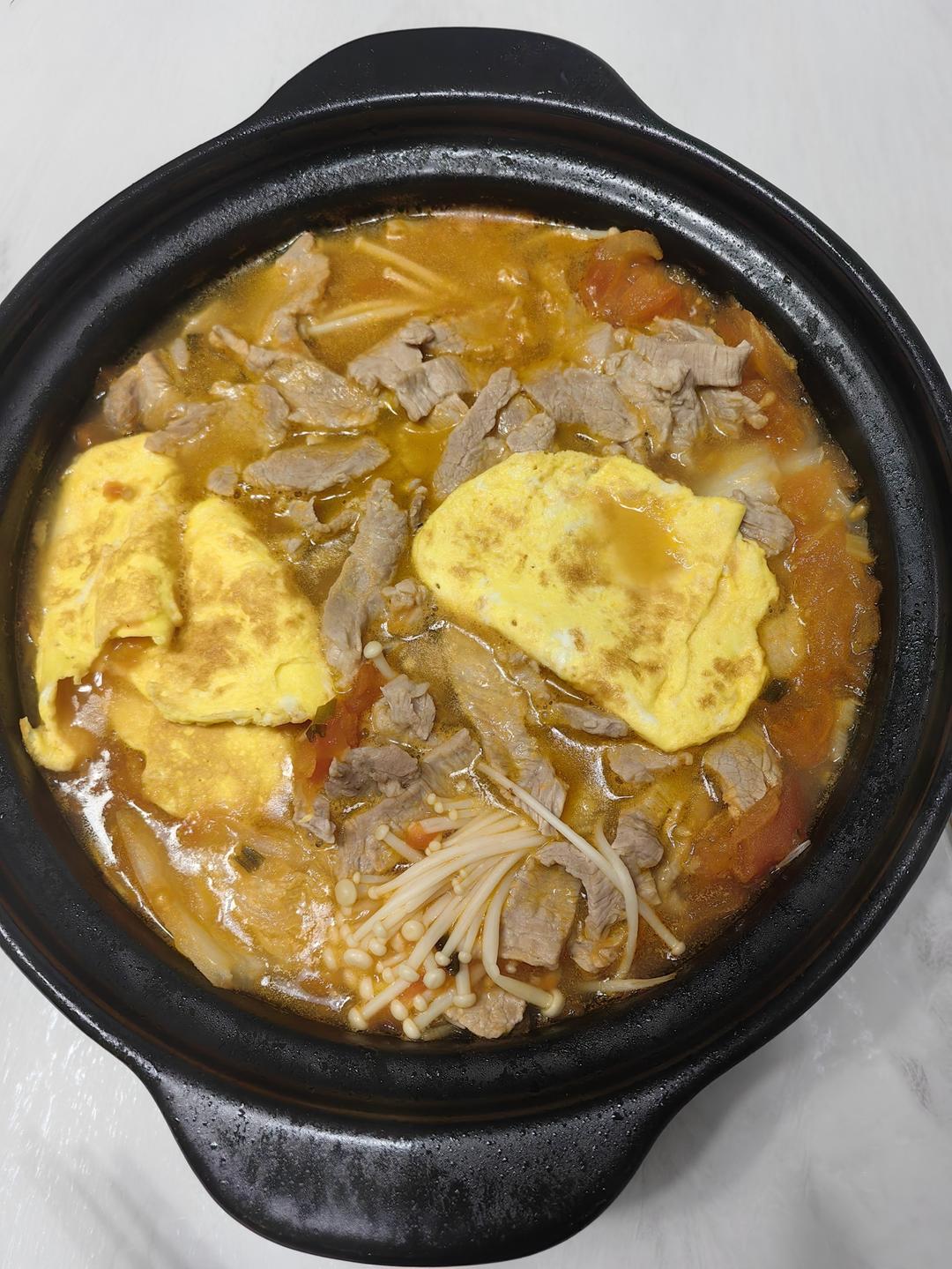 番茄滑肉煲｜酸爽开胃！肉片超级嫩滑