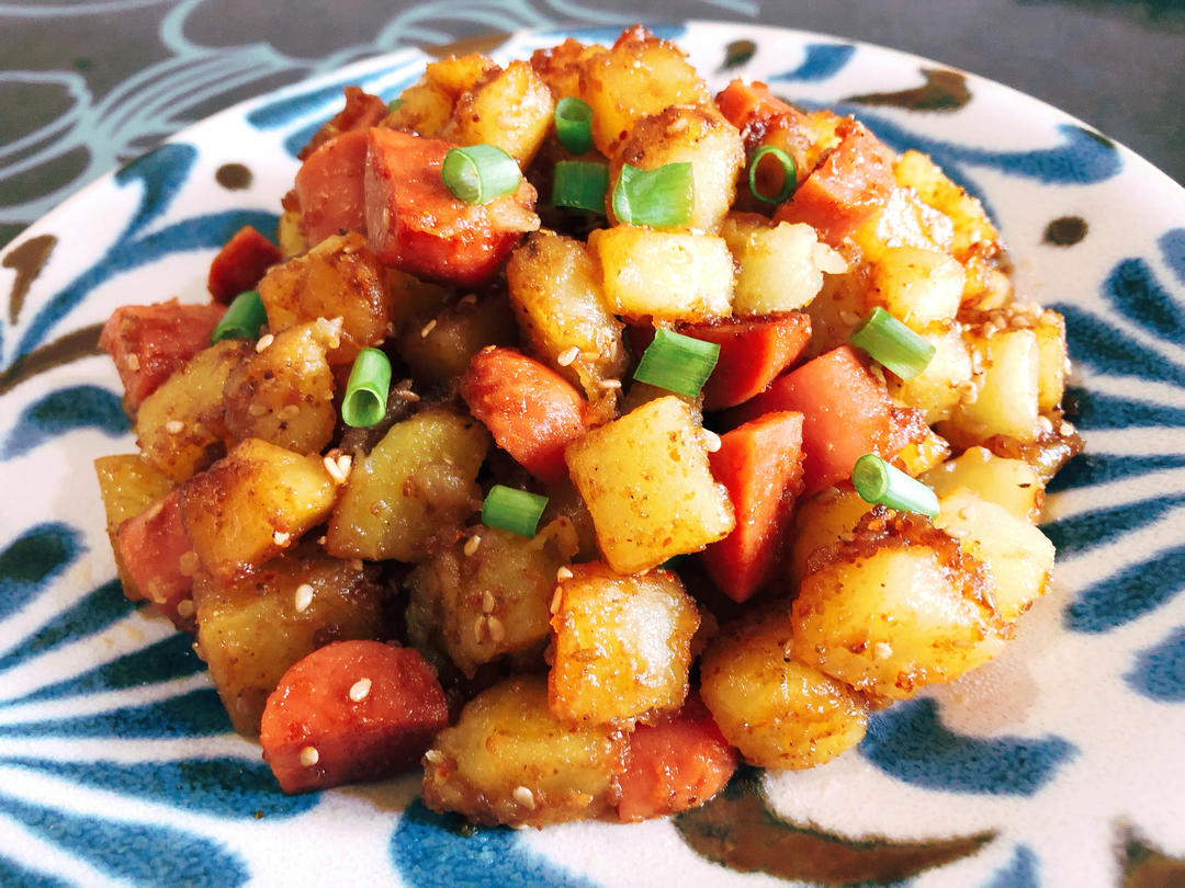烧烤风味的土豆小香肠