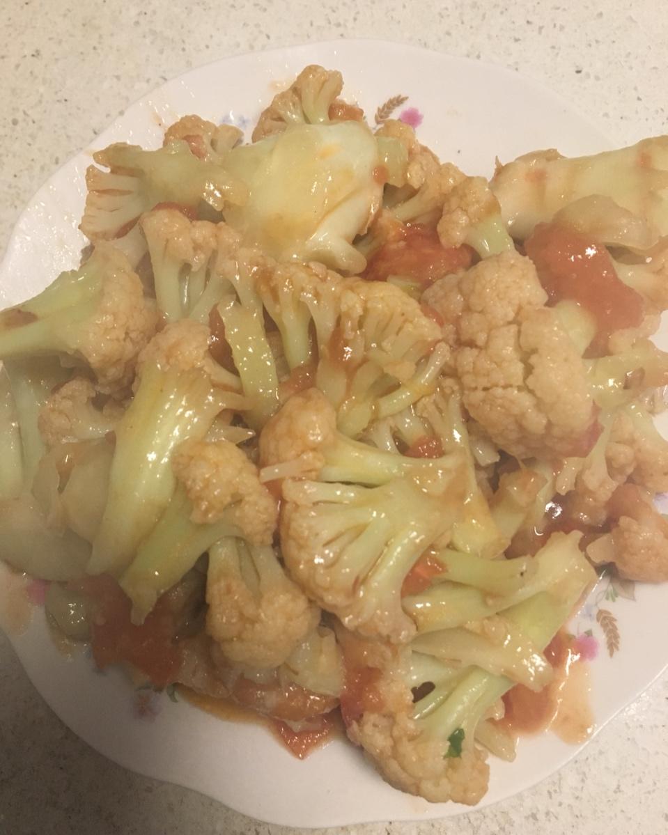 有机花菜炒西红柿