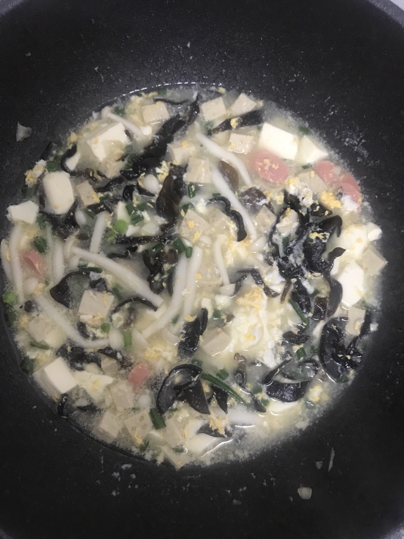 低卡减脂汤🔥菌菇豆腐鸡蛋汤❗️