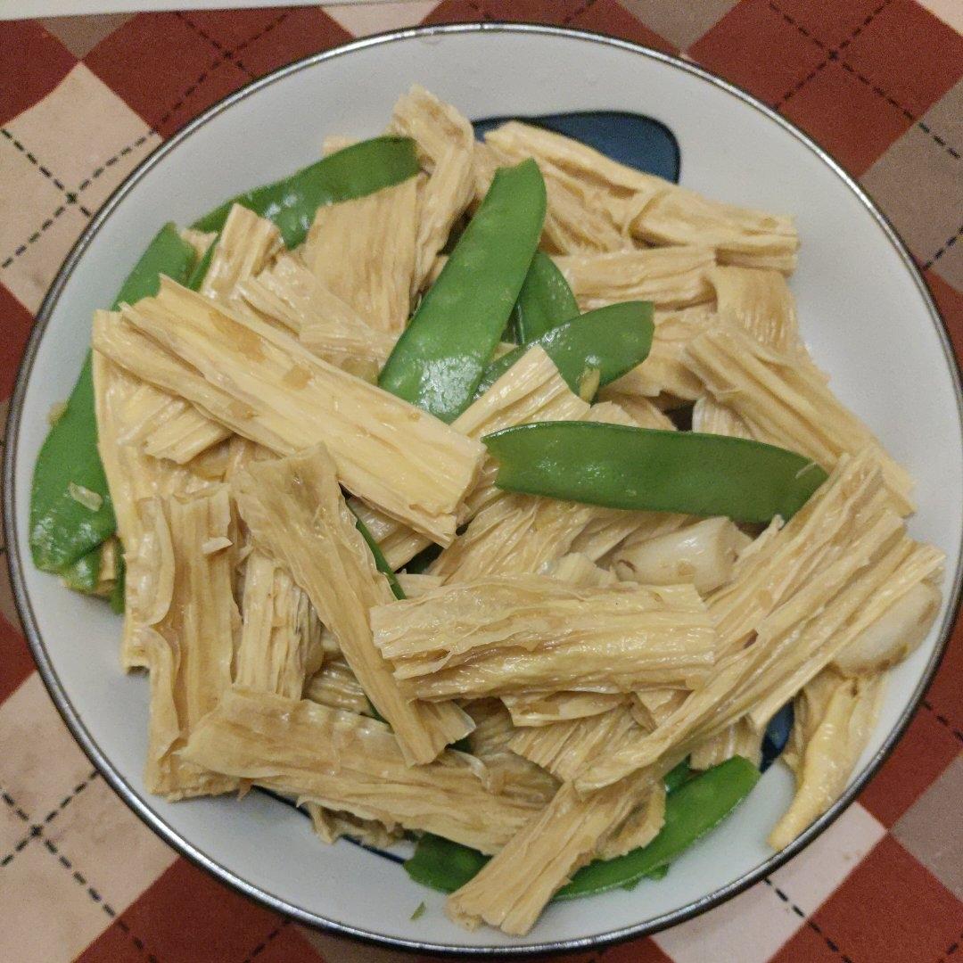 荷兰豆炒腐竹