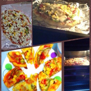 薄饼脆皮火腿pizza