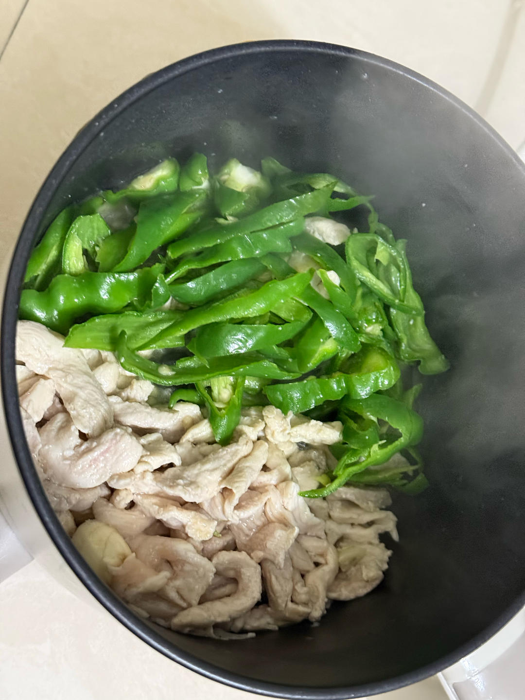 鸡丝炒青椒（鸡肉不老）