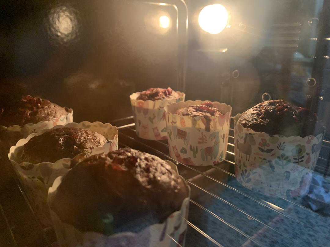 无油无糖超健康的香蕉🍌可可🍫全麦马芬蛋糕